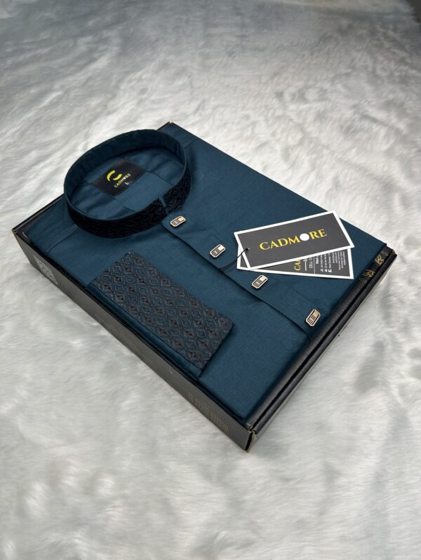 Black Embroidery C-green Panjabi