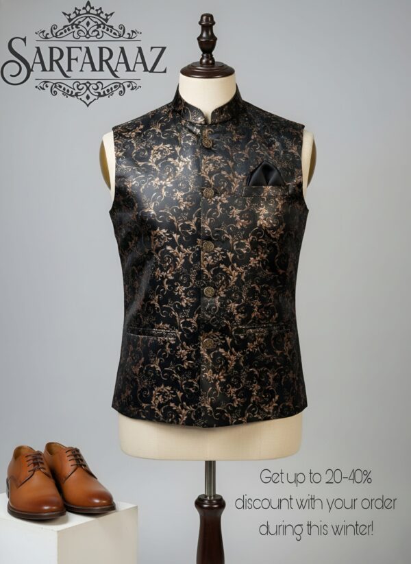 Royal Gold Print Waistcoat
